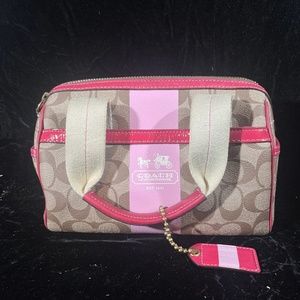 Coach Heritage Stripe Satchel Bag